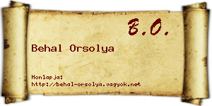 Behal Orsolya névjegykártya