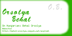 orsolya behal business card